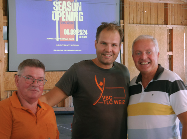 Obmann Gernot Schoberer (m.) vom Volleyball Team VBC TLC Weiz  freut sich auf die kommende Saison. | Foto: Fritz Weidl