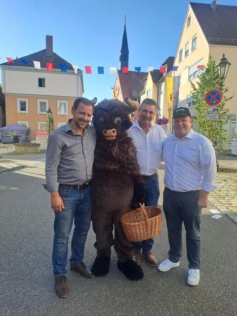 Bgm. Riedl mit Vizebgm. Kreutz und dem Neresheimer Bgm. Häfele 