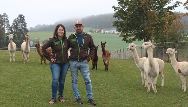 Karina und Daniel Viehböck aus Schönau mit ihren Schützlingen auf der Weide. | Foto: MeinBezirk