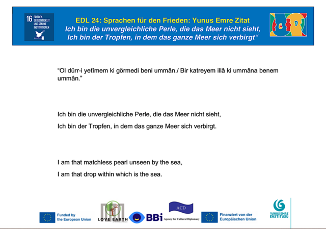 Yunus Emre Institut Wien
für EDL 2024 Workshop am BBI Wien 
ERASMUS+ Projekt LeMOON Klima BBIennale multipler Veranstaltung | Foto: Tatjana Christelbauer