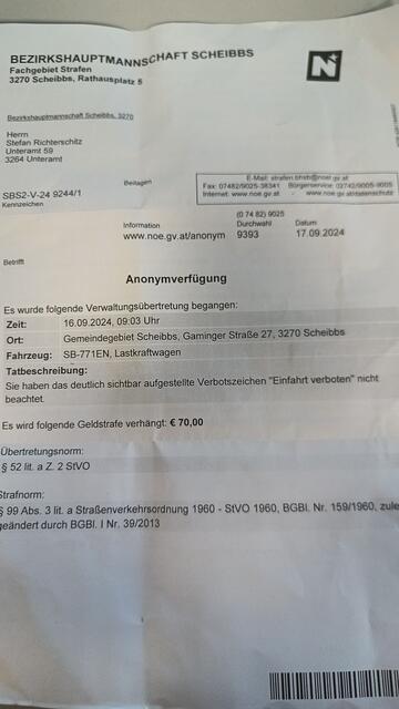 Die anonyme Strafanzeige, die Stefan Richterschitz nach dem verheerenden Hochwasser in seinem Postkasten fand. | Foto: privat