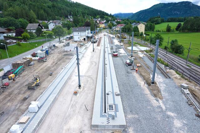 Rege Bautätigkeit herrscht zur Zeit am Bahnhof in Mariazell. | Foto: Niederösterreich Bahnen/Gramm