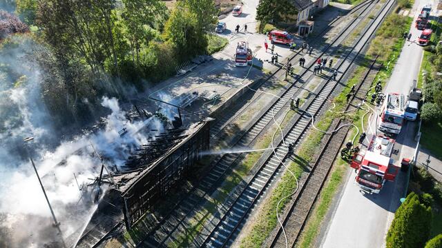Im Einsatz war auch die Feuerwehrdrohne aus Pinkafeld. | Foto: Bezirksfeuerwehrkommando Oberwart/Alexander Flaschberger