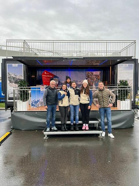 PillerseeTal-Team beim City Biathlon: Konrad Walk (Bgm. Hochfilzen), Jasmin Danzl (TVB PillerseeTal), Sabine Karl (Amtsleiterin Hochfilzen), Eva Schwaiger (TVB), Sina Bodingbauer (TVB), Christof Willms (GF TVB). | Foto: B. Pletzenauer