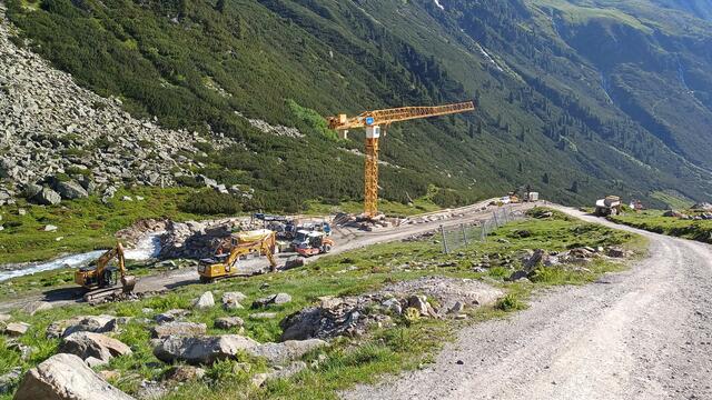 Baustelle neben der Talabfahrt "Wilde Grube" | Foto: Tiroler Bergwacht - Einsatzstelle Stubai