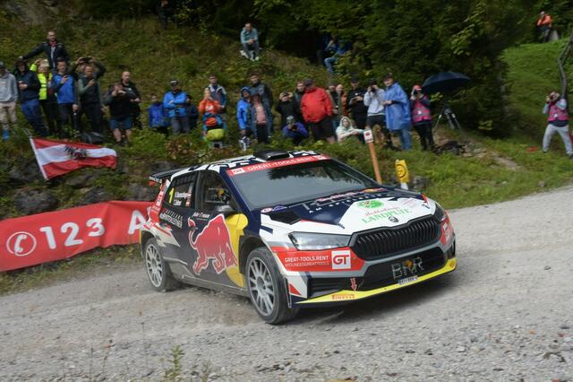 Rekordstaatsmeister Raimund Baumschlager &amp; Co-Pilot Thomas Zeltner im Škoda Fabia RS. | Foto: Harald Illmer