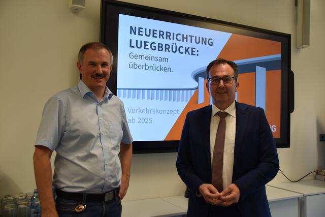 Unter dem Motto "Gemeinsam überbrücken" informierten Asfinag-GF Stefan Siegele (r.) und Klaus Gspan, Teamleiter Netzplanung West-Österreich | Foto: Kainz