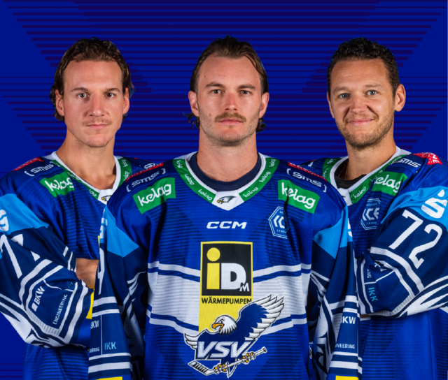 Das Kapitäns-Trio der Kampfmannschaft (v.l.): Lindner, Rauchenwald und Hughes | Foto: VSV/Krammer