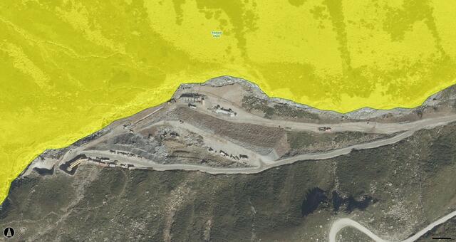 TIWAG-Großbaustelle nahe des Ruhegebietes (gelb) | Foto: TIRIS-Kartenmaterial