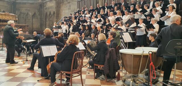 Der Leesdorfer Singkreis und das Musikschulorchester aus Bad Vöslau mit Gerhard Lagrange am Dirigentenpult. | Foto: privat