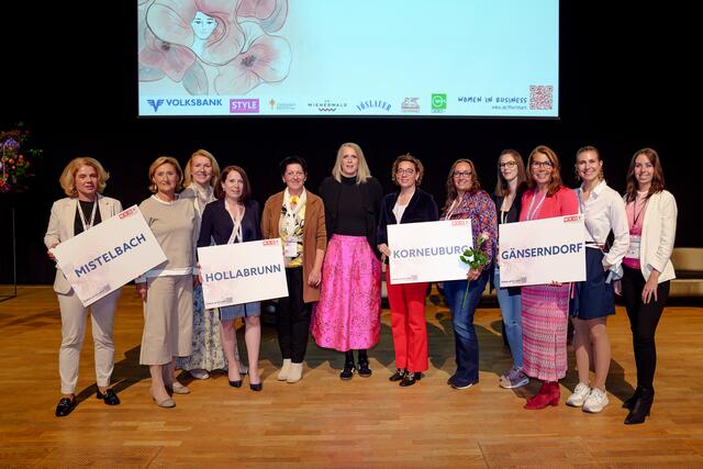Die "Frauen in der Wirtschaft" aus Korneuburg mit FiW-Landesvorsitzender Vera Sares. | Foto: WKNÖ/Katharina Wocelka