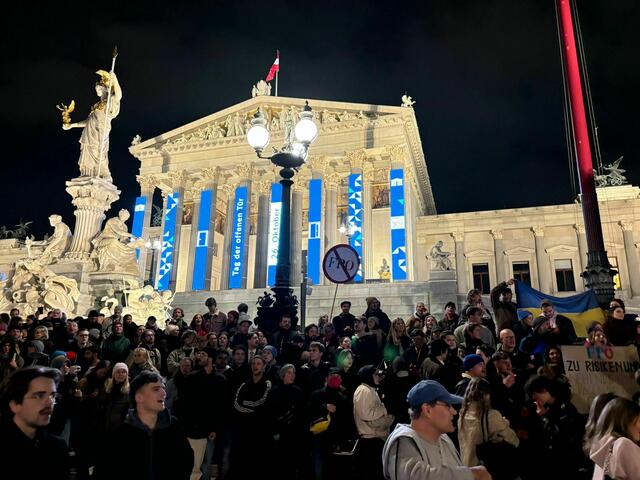 Abschlusskundgebung vor dem Parlament. | Foto: MeinBezirk/Ronja Reidinger