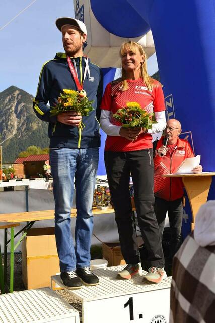 Die Tagesschnellsten der 10,4 km Haupt-Strecke: Andrea Weber und Michael Schmitz.