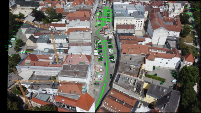 Mittels Drohnen und Computerprogramm werden die Mobilitätsströme der einzelnen Verkehrsteilnehmer in Wels analysiert und für ein Verkehrskonzept 2040 ausgewertet. | Foto: Stadt Wels