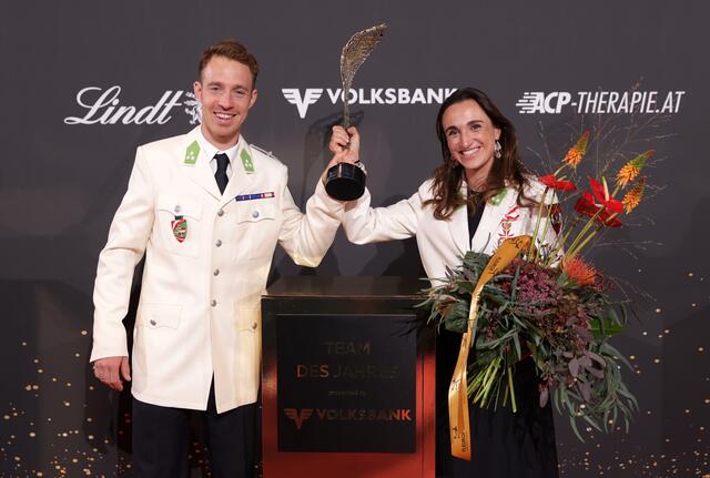 Lara Vadlau, sie hat Wurzeln in Feldbach, und Lukas Mähr wurden zum Team des Jahres gewählt. | Foto: Gepa/Walter Luger