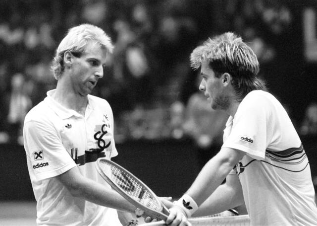 Finalspiel Thomas Muster (links) gegen Horst Skoff. 23. Oktober 1988. | Foto:  Votava / brandstaetter images / picturedesk.com