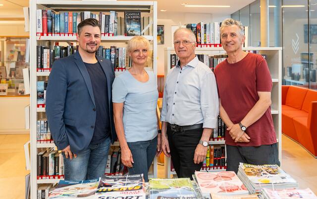 Das "Lesungsquartett": Florian Mayer jun., Harriet Kahr, Autor Bruno Kranner und Peter Raffler (vl.) | Foto: Petru Rimovetz