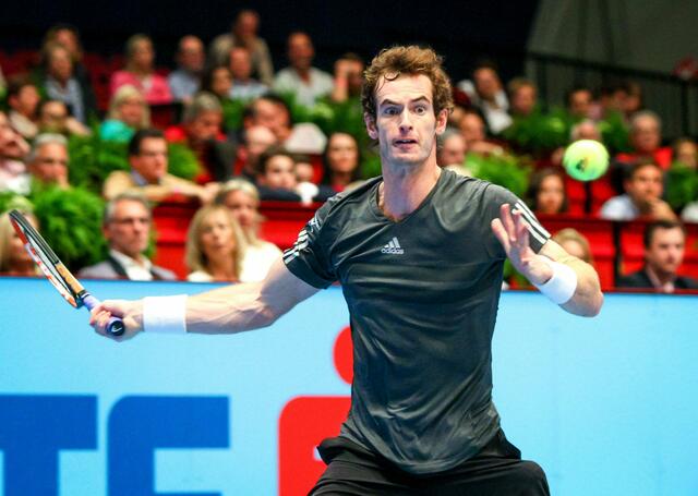 Andy Murray (GBR) spielte am 19. Oktober 2014 in der Stadthalle.  | Foto:  Sebastian Pucher / EXPA / picturedesk.com