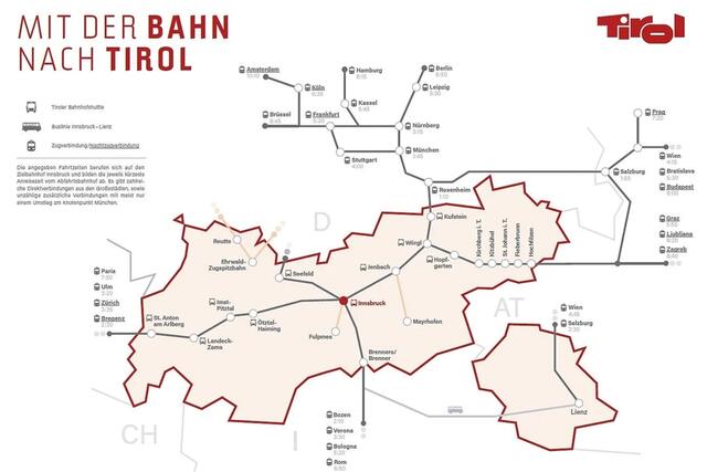 Osttirol hat laut Tirolwerbung eine neue Bahnverbindung Richtung Norden. Jene nach Westen und Osten wurden gekappt. | Foto: Screenshot: Tirol-Werbung
