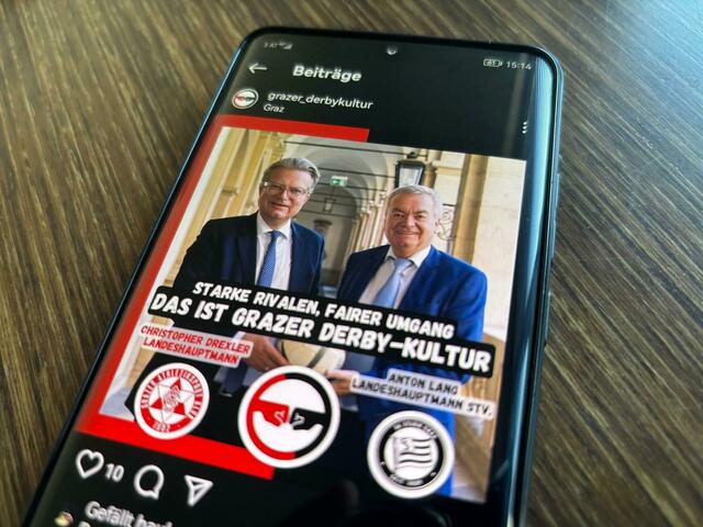 Kampagne für gewaltfreie Derbykultur: Auch LH Christopher Drexler und LH-Stv. Anton Lang sind dabei. | Foto: MeinBezirk