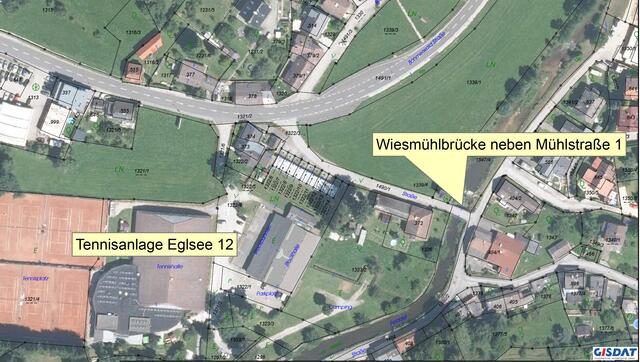 Die Wiesmühlbrücke über die Feldaist. | Foto: Gisdat/Stadtgemeinde Freistadt