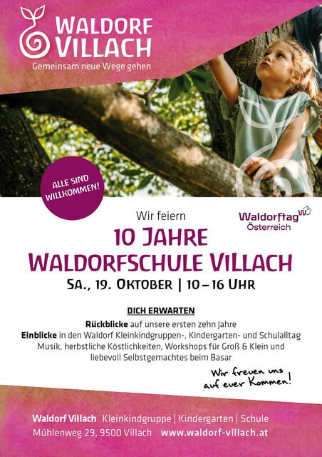 Einladung zur 10-Jahres-Feier der Waldorfschule Villach | Foto: www.waldorf-villach.at
