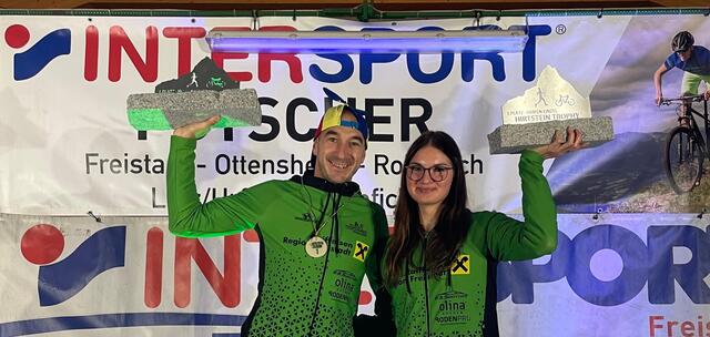Hirtstein-Sieger: Oliver Kreindl und Katharina Scherb. | Foto: SU Schenkenfelden
