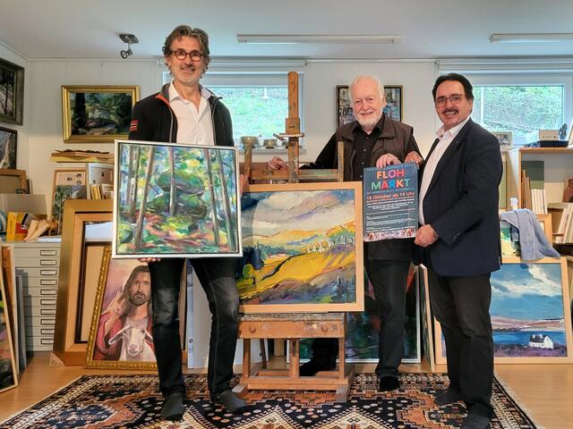 Auch Sebastain Peil (l.), weit über Österreich hinaus bekannt, stellt Gottlieb Soriat und Erich Wahl ein Werk für die Auktion zur Verfügung. | Foto: Eckhart Herbe