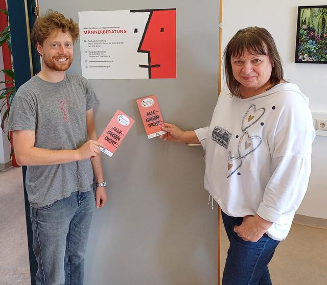 Philip Stramec mit der ÖGB-Regionalfrauenvorsitzenden Sigrid Riegler ist für die Männerberatung in Deutschlandsberg zuständig. | Foto: ÖGB