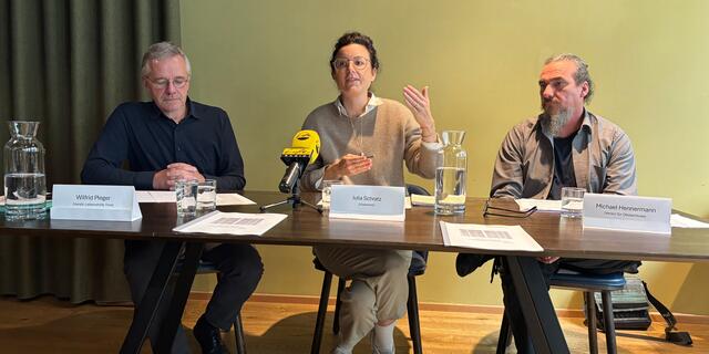 VertreterInnen des Bündnisses gegen Armut und Wohnungsnot: v.l. n.r: Wilfried Pleger (Lebenshilfe Tirol), Julia Schratz (Lilawohnt), Michael Hennermann (Verein für Obdachlose) | Foto: SKN