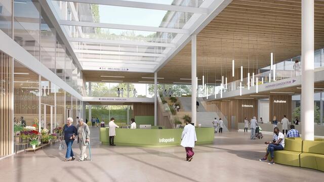 Die moderne Architektur soll ein freundliches und gesundheitsförderndes Umfeld erzeugen.  | Foto: Visualisierung: AHA - Austrian Healthcare Architects/expressive