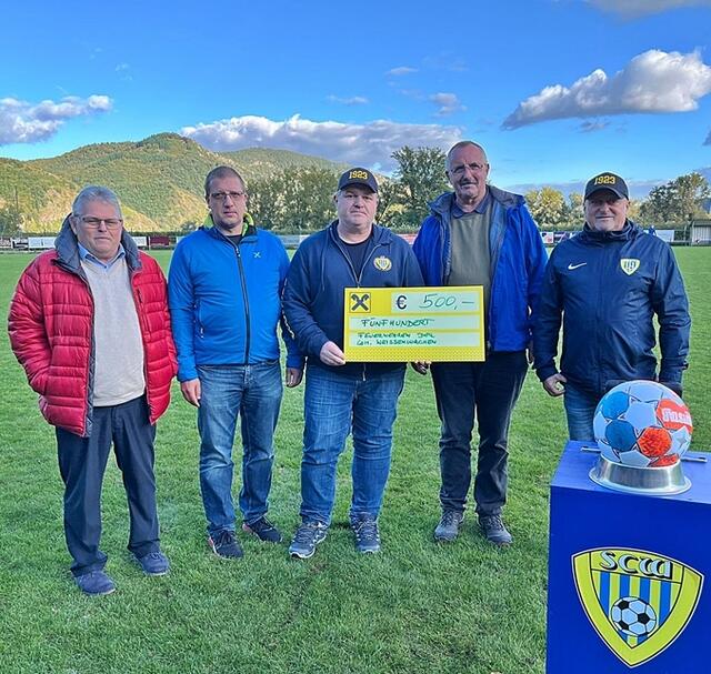v.l.n.r.: Bgm. Christian Geppner, OBI Markus Denk, Obmann Andreas Görlich, ABI Heinrich Mang, Platzsprecher Franz Schwandl | Foto: (c)SCW/ Freund Josef jun.