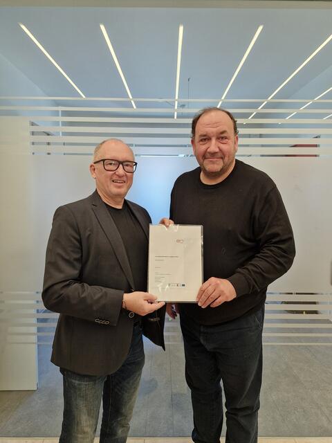 Gemeinderat Andreas Kettenhuber (links) mit Bürgermeister Andreas Arbesser. | Foto: Marktgemeinde Langenzersdorf