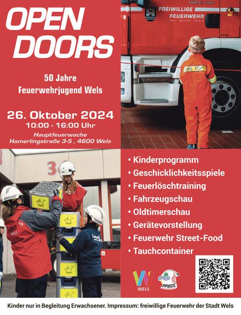 Zum 50. Geburtstag der Feuerwehrjugend Wels bekommen Jung und Alt am 26. Oktober einen Einblick in die Arbeit der Florianis. | Foto: FF Wels