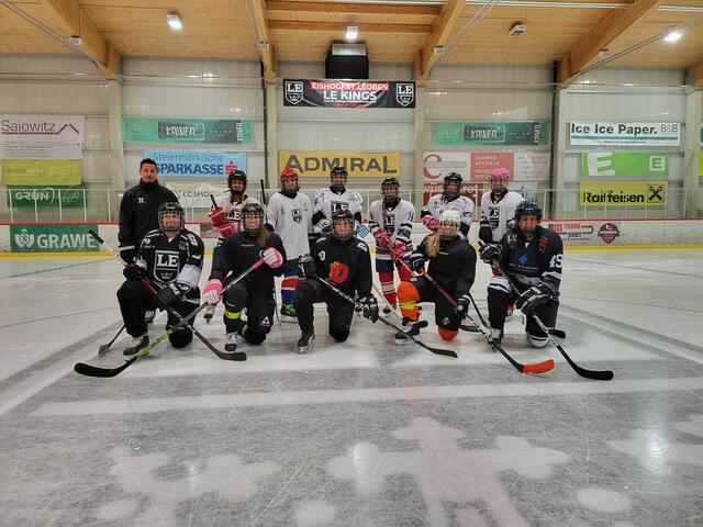 Mit einer Menge Spaß waren elf motivierte Damen bei der ersten Einheit bei der Sache und möchten künftig "Queens"-Geschichte schreiben. | Foto: LE Kings