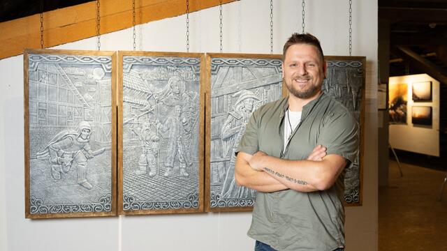 Die aktuelle Ausstellung „Gestern, heute, morgen“ in der Galerie unterm Dach ist bis 25. Oktober frei zugänglich und präsentiert eine spannende Symbiose aus Werken etablierter Vorarlberger Künstler und junger Talente. | Foto: Gestern, heute, morgen