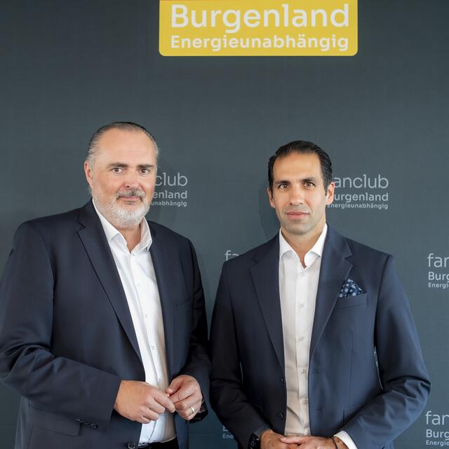Landeshauptmann Hans Peter Doskozil und Burgenland Energie Vorstandsvorsitzender Stephan Sharma sind überzeugt, dass eine langfristige Preisstabilität und Versorgungssicherheit garantiert werden kann. | Foto: Burgenland Energie AG