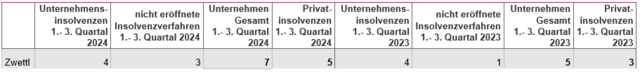 Hier ist die Insolvenzentwicklung zu sehen.
