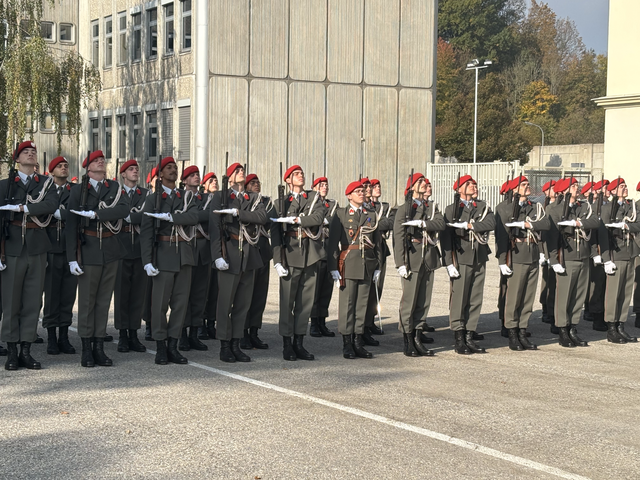 Soldaten würdigen den Amtsantritt von Georg Härtinger mit einem respektvollen Empfang | Foto: Caroline Fegerl/MeinBezirk
