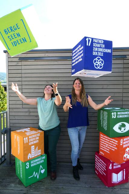 Leader-Managerin Michaela Lackner und KEM-Managerin Stefanie Mayrhauser aus der Region Fuschlsee-Mondseeland. | Foto: Leader-Region FUMO