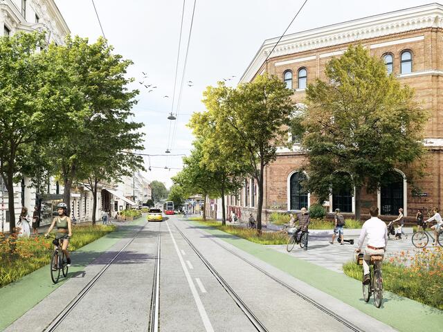 Weniger Verkehr wünsche man sich auch für die Währinger Straße. | Foto: Grüne Wien