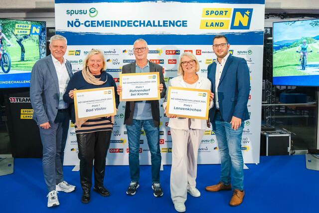 v.l.n.r.) Franz Pichler, Anita Tretthann, Hannes Lethmayer, Heide Lamberg, LAbg. Philipp Gerstenmayer in Vertretung von LH-Stellvertreter Udo Landbauer | Foto: ProFilms