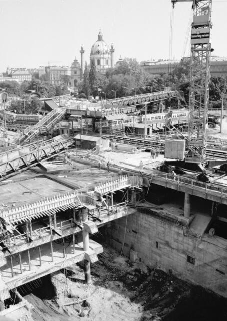 Baufortschritt am Karlsplatz am 07. Juni 1971. | Foto: Wiener Linien