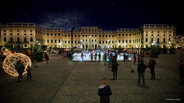 Seit Wochen wird alles für den neuen Weihnachtsmarkt beim Schloss Schönbrunn vorbereitet. (Visualisierung) | Foto: Imperial Markets
