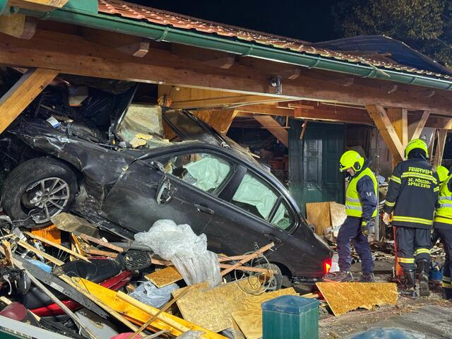 Trotz der schnellen und intensiven Rettungsversuche erlag die Person im Fahrzeug den schweren Verletzungen und verstarb noch an der Unfallstelle.  | Foto: Doku NÖ