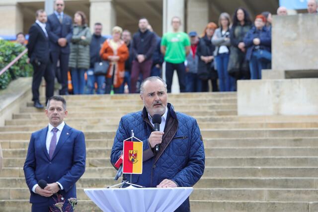 Landeshauptmann Hans Peter Doskozil hob bei seiner Begrüßung die Leistungen der Freiwilligenorganisationen und Vereine hervor. | Foto: Landesmedienservice