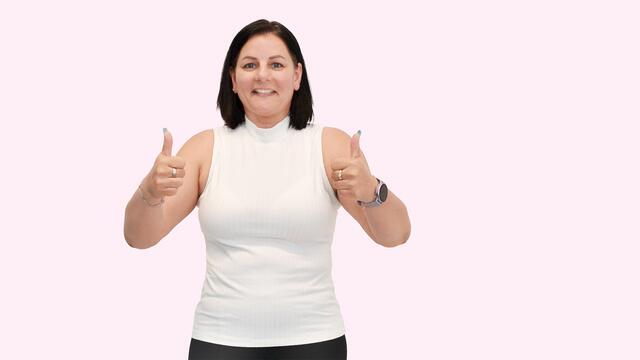 Tatjana Neubauer glücklich und gesund: 25 Kilo weniger und voller Lebensfreude.