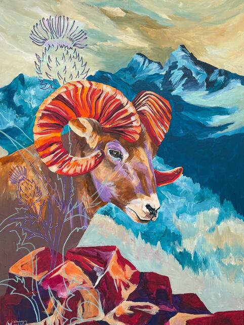 Titel : Stock und Stein 
Maße : 60 x 80 cm  | Foto: Künstlerin Marlene Schaumberger