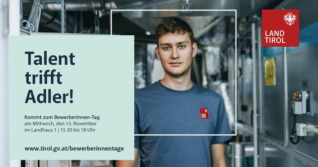 Bei den BewerberInnen-Tagen kann man das Land Tirol als Arbeitgeber kennenlernen. | Foto: © Land Tirol/S. Rainer