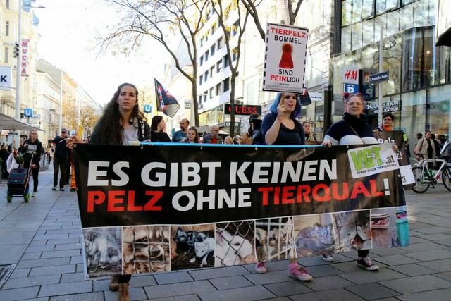 Bei jenen Geschäften auf der Route, in denen Pelz verkauft werde, seien Zwischenkundgebungen geplant. | Foto: VGT.at
